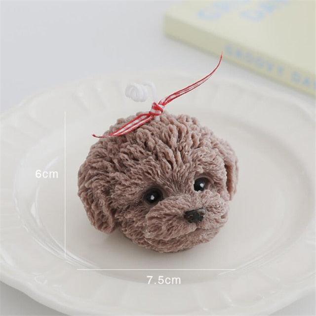 Handmade Scented Candles Creative Teddy Dog Candles Cute Bear Birthday Candles Bear Shaped Cool Candles Scented Funky Candles Aesthetic Candles Birthday Cake Decoration Cake Topper Decor For Baby ShoweAromatherapy Teddy Bear Shape Candle Gift Stevvex
