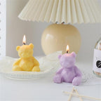 Handmade Scented Candles Creative Teddy Dog Candles Cute Bear Birthday Candles Bear Shaped Cool Candles Scented Funky Candles Aesthetic Candles Birthday Cake Decoration Cake Topper Decor For Baby ShoweAromatherapy Teddy Bear Shape Candle Gift Stevvex