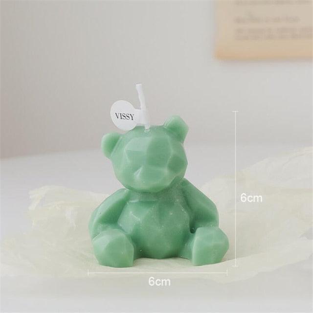 Handmade Scented Candles Creative Teddy Dog Candles Cute Bear Birthday Candles Bear Shaped Cool Candles Scented Funky Candles Aesthetic Candles Birthday Cake Decoration Cake Topper Decor For Baby ShoweAromatherapy Teddy Bear Shape Candle Gift Stevvex