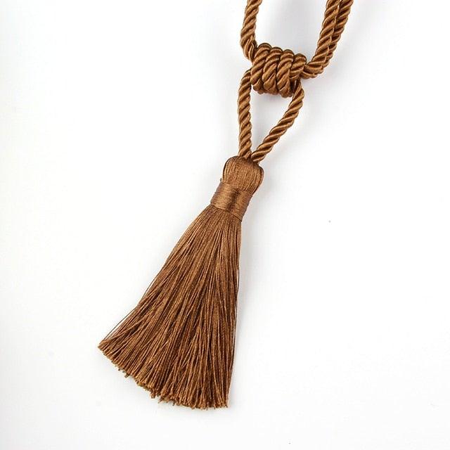 Handmade Tassel Curtain Tieback Room Accessories Gold Curtain Buckle Rope Home Decoration Holdback Window Fringe Curtain Tiebacks Hand-Woven Holdbacks Home Decorative Tassels Tiebacks Stevvex