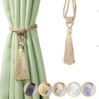 Handmade Tassel Curtain Tieback Room Accessories Gold Curtain Buckle Rope Home Decoration Holdback Window Fringe Curtain Tiebacks Hand-Woven Holdbacks Home Decorative Tassels Tiebacks Stevvex