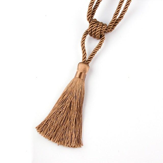 Handmade Tassel Curtain Tieback Room Accessories Gold Curtain Buckle Rope Home Decoration Holdback Window Fringe Curtain Tiebacks Hand-Woven Holdbacks Home Decorative Tassels Tiebacks Stevvex