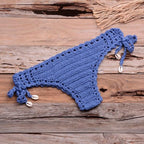 Handmade Vintage Crochet Bikinis Knitted Cotton Swimwear Women's Crochet Swimsuit Two Pieces Bathing Suits Bikini Swimsuit Top Bottom Bandage Modern Women Beachwear For Summer Stevvex