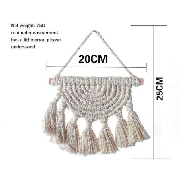 Handmade Wall Art Home Wall Decor Woven Hanging Tapestry Tassel Wind Chimes Wall Hanging Ornaments  Hand Macrame Wall  For Wall Wedding Living Room Gallery Patio Apartment Yard Decor Stevvex
