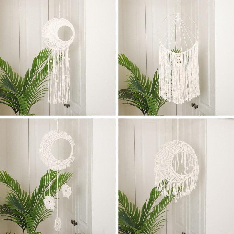 Handmade Wall Art Home Wall Decor Woven Hanging Tapestry Tassel Wind Chimes Wall Hanging Ornaments  Hand Macrame Wall  For Wall Wedding Living Room Gallery Patio Apartment Yard Decor Stevvex