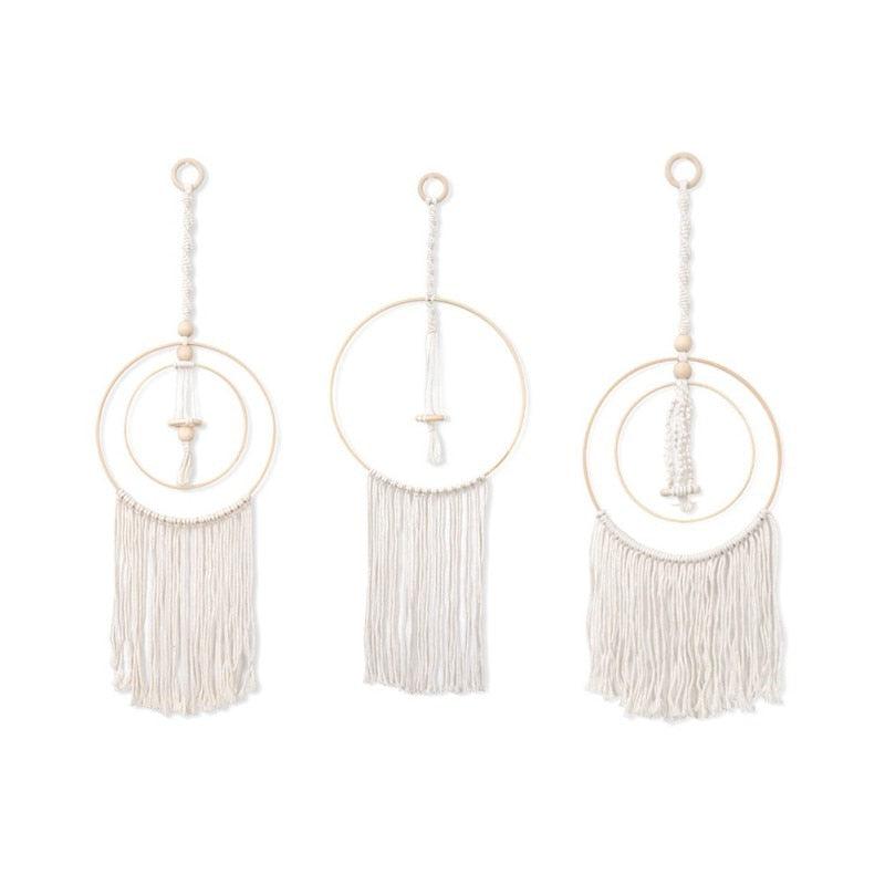 Handmade Wall Art Home Wall Decor Woven Hanging Tapestry Tassel Wind Chimes Wall Hanging Ornaments  Hand Macrame Wall  For Wall Wedding Living Room Gallery Patio Apartment Yard Decor Stevvex