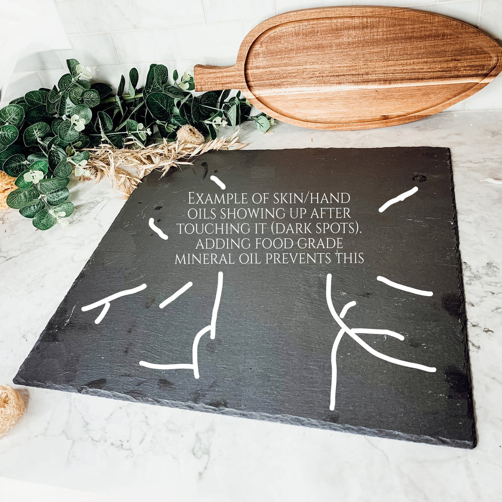 Slate Round 11" Cheese Board Natural Layered Edge Slim 5-6mm BandsCo Straps