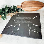 Slate Round 11" Cheese Board Natural Layered Edge Slim 5-6mm BandsCo Straps