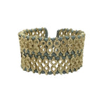 Handwoven Beaded Cotton Thread Cuff Bracelet Indian-Inspired Statement BandsCo Straps