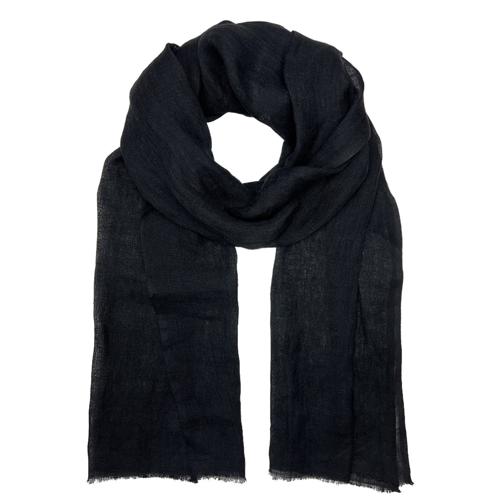 Gauze Linen Scarf Handwoven Airy Lightweight Raw Eyelash Fringe 5 Colors BandsCo Straps