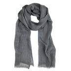 Gauze Linen Scarf Handwoven Airy Lightweight Raw Eyelash Fringe 5 Colors BandsCo Straps
