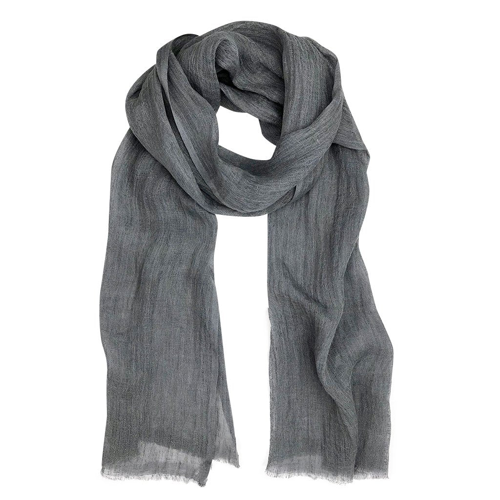 Gauze Linen Scarf Handwoven Airy Lightweight Raw Eyelash Fringe 5 Colors BandsCo Straps