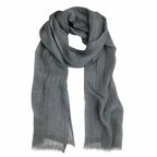 Gauze Linen Scarf Handwoven Airy Lightweight Raw Eyelash Fringe 5 Colors BandsCo Straps