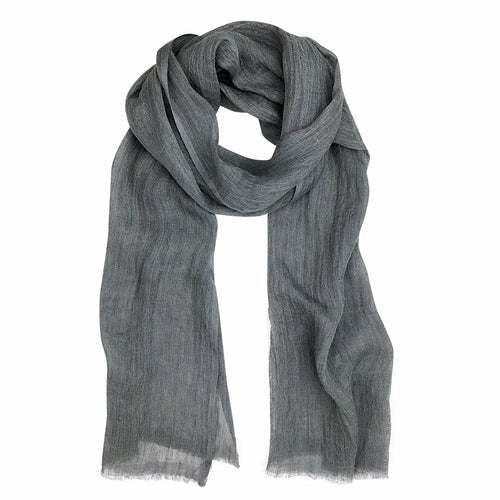 Gauze Linen Scarf Handwoven Airy Lightweight Raw Eyelash Fringe 5 Colors BandsCo Straps