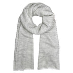 Handwoven Wool Scarf Marled Dot Gray Eyelash Fringe All-Season Soft BandsCo Straps