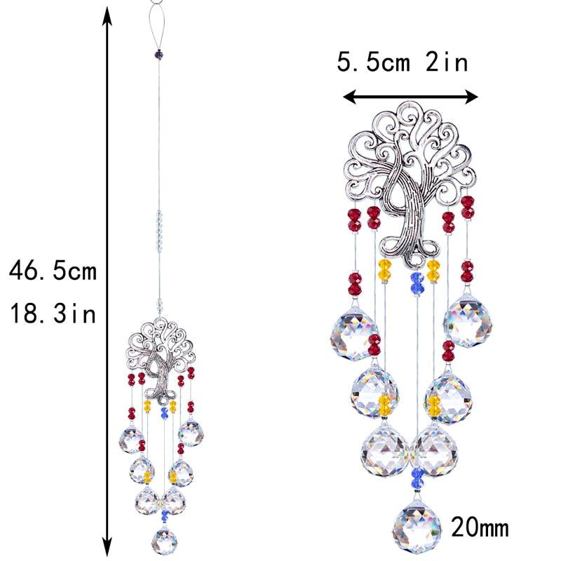 Hanging Crystal With Ball Prism Rainbow Maker Tree of Life Decor For Garden Window Rainbow Maker with Chain for Easy Hanging Outdoor Home Kids Room Window Stevvex