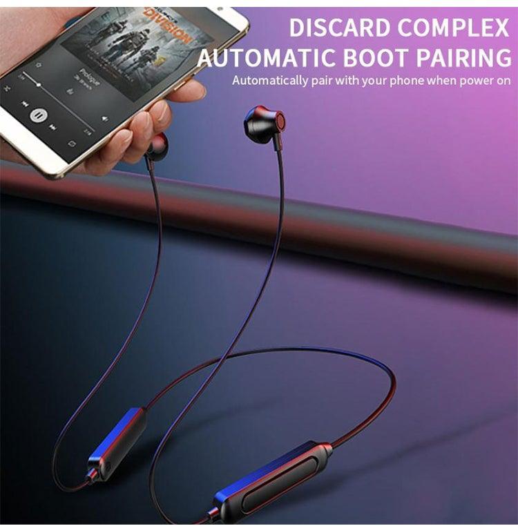 Hanging Neck Bluetooth 5.0 Wireless Sports Headset Ear Headset Bluetooth Headphones Earbuds Earphone With Microphone For Bluetooth Over Ear Headphones, Wireless 5.0/Wired Headset, 55Hrs Playtime, Hi-Fi Stereo Deep Bass, Soft Earmuffs & Light Weight Stevvex