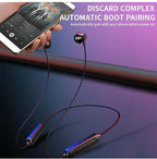 Hanging Neck Bluetooth 5.0 Wireless Sports Headset Ear Headset Bluetooth Headphones Earbuds Earphone With Microphone For Bluetooth Over Ear Headphones, Wireless 5.0/Wired Headset, 55Hrs Playtime, Hi-Fi Stereo Deep Bass, Soft Earmuffs & Light Weight Stevvex