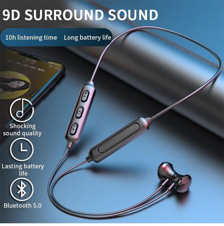 Hanging Neck Bluetooth 5.0 Wireless Sports Headset Ear Headset Bluetooth Headphones Earbuds Earphone With Microphone For Bluetooth Over Ear Headphones, Wireless 5.0/Wired Headset, 55Hrs Playtime, Hi-Fi Stereo Deep Bass, Soft Earmuffs & Light Weight Stevvex