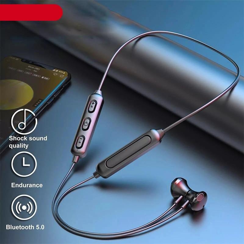 Hanging Neck Bluetooth 5.0 Wireless Sports Headset Ear Headset Bluetooth Headphones Earbuds Earphone With Microphone For Bluetooth Over Ear Headphones, Wireless 5.0/Wired Headset, 55Hrs Playtime, Hi-Fi Stereo Deep Bass, Soft Earmuffs & Light Weight Stevvex