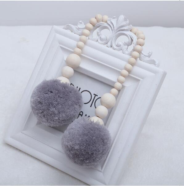 Hanging Nordic Wooden Beads Ornament Double Star Moon Kids Room Decoration Baby Crib Tent Hanging Pendant Wall Decor Photography Props Baby Mobile For Crib Moon and Stars Baby Nursery Ceiling Crib Mobile Kids Room Hanging Decor Stevvex