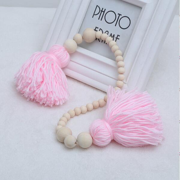 Hanging Nordic Wooden Beads Ornament Double Star Moon Kids Room Decoration Baby Crib Tent Hanging Pendant Wall Decor Photography Props Baby Mobile For Crib Moon and Stars Baby Nursery Ceiling Crib Mobile Kids Room Hanging Decor Stevvex