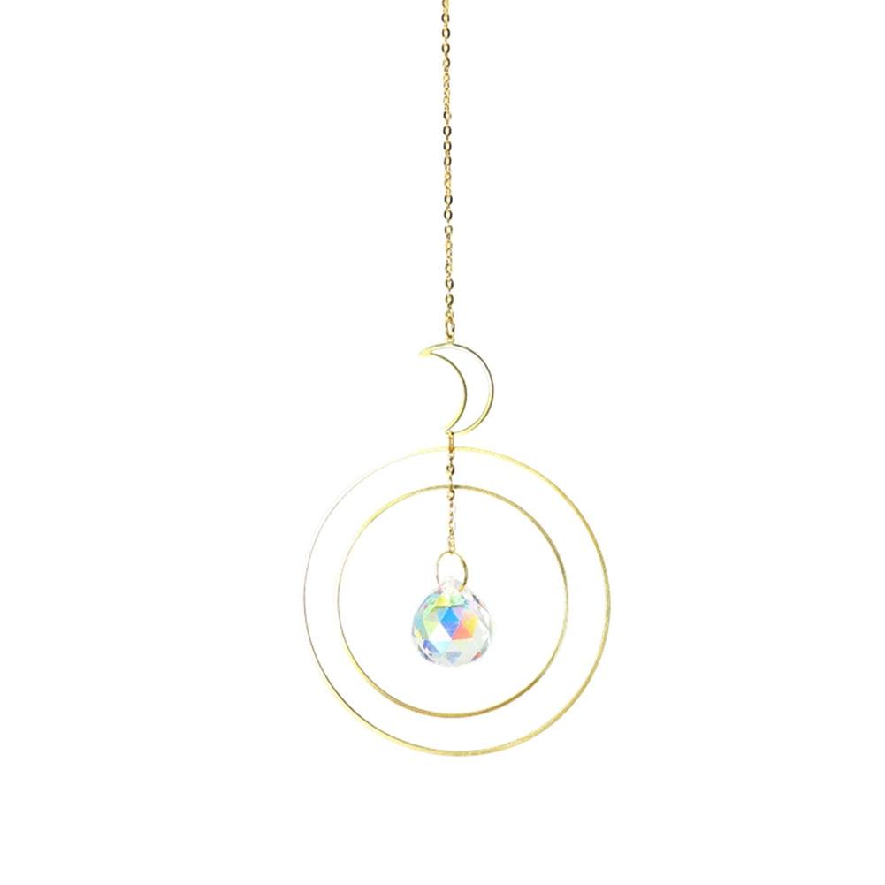Hanging Sun Catcher Moon Light With Chain Pendant Ornament Crystal Balls  Catcher Wind-chime Rainbow Maker Crystal Hanging  Window Curtain Chandelier Outdoor Garden Home Decor Christmas Day Party Wedding Decoration Stevvex