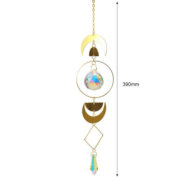 Hanging Sun Catcher Moon Light With Chain Pendant Ornament Crystal Balls  Catcher Wind-chime Rainbow Maker Crystal Hanging  Window Curtain Chandelier Outdoor Garden Home Decor Christmas Day Party Wedding Decoration Stevvex