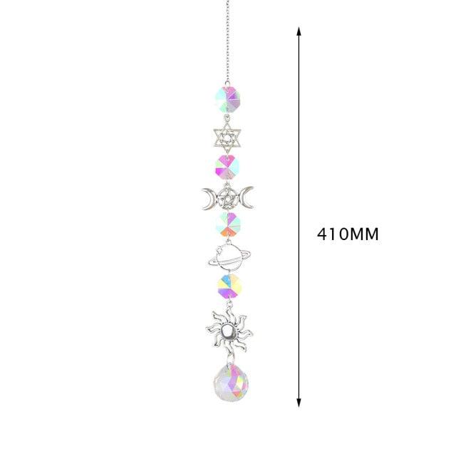 Hanging Sun Catcher Moon Light With Chain Pendant Ornament Crystal Balls  Catcher Wind-chime Rainbow Maker Crystal Hanging  Window Curtain Chandelier Outdoor Garden Home Decor Christmas Day Party Wedding Decoration Stevvex