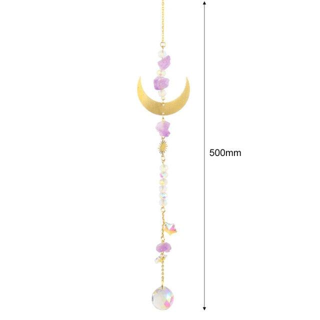 Hanging Sun Catcher Moon Light With Chain Pendant Ornament Crystal Balls  Catcher Wind-chime Rainbow Maker Crystal Hanging  Window Curtain Chandelier Outdoor Garden Home Decor Christmas Day Party Wedding Decoration Stevvex