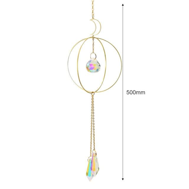 Hanging Sun Catcher Moon Light With Chain Pendant Ornament Crystal Balls  Catcher Wind-chime Rainbow Maker Crystal Hanging  Window Curtain Chandelier Outdoor Garden Home Decor Christmas Day Party Wedding Decoration Stevvex