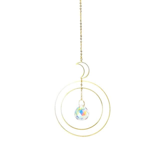 Hanging Sun Catcher Moon Light With Chain Pendant Ornament Crystal Balls  Catcher Wind-chime Rainbow Maker Crystal Hanging  Window Curtain Chandelier Outdoor Garden Home Decor Christmas Day Party Wedding Decoration Stevvex