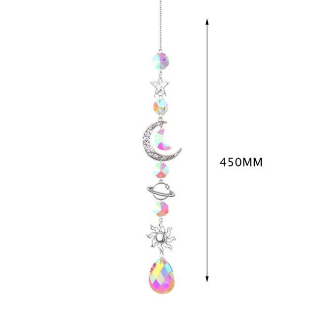 Hanging Sun Catcher Moon Light With Chain Pendant Ornament Crystal Balls  Catcher Wind-chime Rainbow Maker Crystal Hanging  Window Curtain Chandelier Outdoor Garden Home Decor Christmas Day Party Wedding Decoration Stevvex