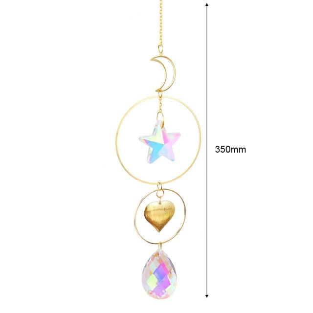 Hanging Sun Catcher Moon Light With Chain Pendant Ornament Crystal Balls  Catcher Wind-chime Rainbow Maker Crystal Hanging  Window Curtain Chandelier Outdoor Garden Home Decor Christmas Day Party Wedding Decoration Stevvex