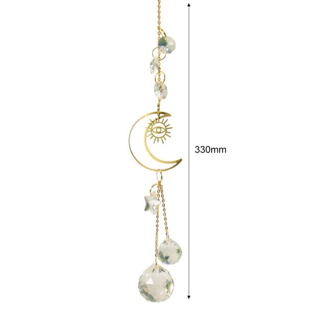 Hanging Sun Catcher Moon Light With Chain Pendant Ornament Crystal Balls  Catcher Wind-chime Rainbow Maker Crystal Hanging  Window Curtain Chandelier Outdoor Garden Home Decor Christmas Day Party Wedding Decoration Stevvex