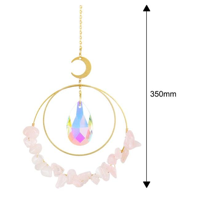 Hanging Sun Catcher Moon Light With Chain Pendant Ornament Crystal Balls  Catcher Wind-chime Rainbow Maker Crystal Hanging  Window Curtain Chandelier Outdoor Garden Home Decor Christmas Day Party Wedding Decoration Stevvex
