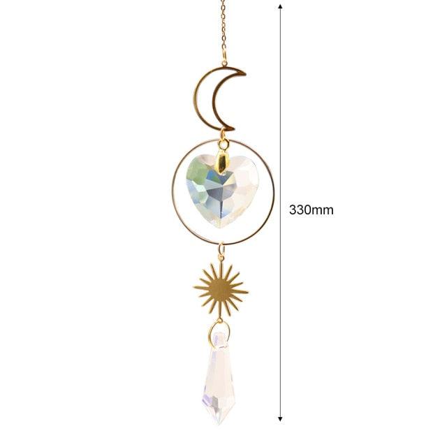 Hanging Sun Catcher Moon Light With Chain Pendant Ornament Crystal Balls  Catcher Wind-chime Rainbow Maker Crystal Hanging  Window Curtain Chandelier Outdoor Garden Home Decor Christmas Day Party Wedding Decoration Stevvex