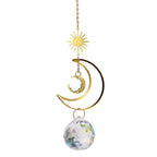 Hanging Sun Catcher Moon Light With Chain Pendant Ornament Crystal Balls  Catcher Wind-chime Rainbow Maker Crystal Hanging  Window Curtain Chandelier Outdoor Garden Home Decor Christmas Day Party Wedding Decoration Stevvex