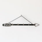 Arrow Wall Hook Hanger 6 Hook Metal Key and Jewelry Organizer Black 18x1.5x0.05 BandsCo Straps