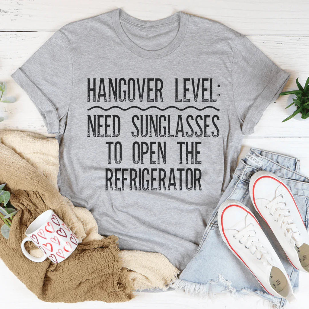 Hangover Level Tee Peachy Sunday