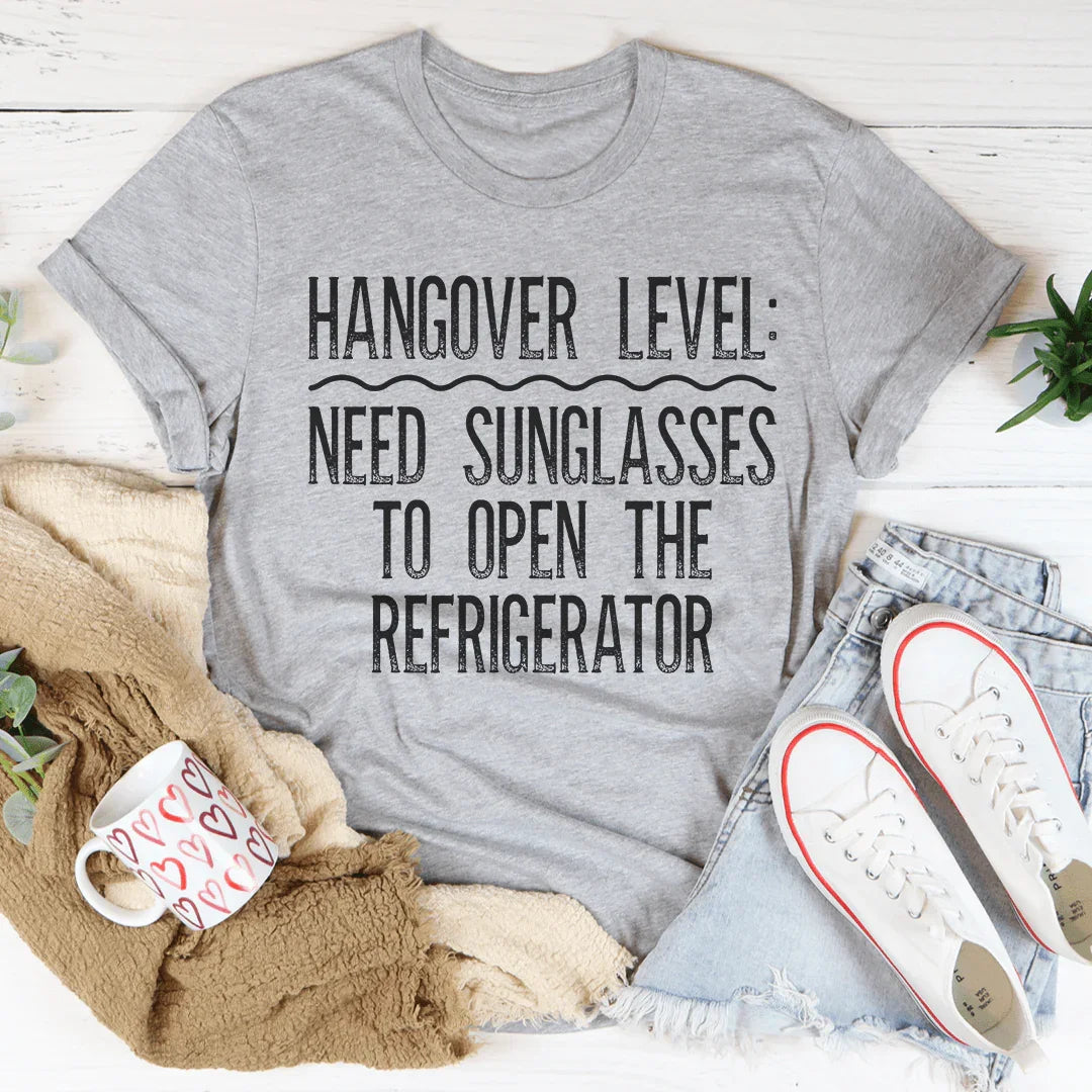 Hangover Level Tee Peachy Sunday