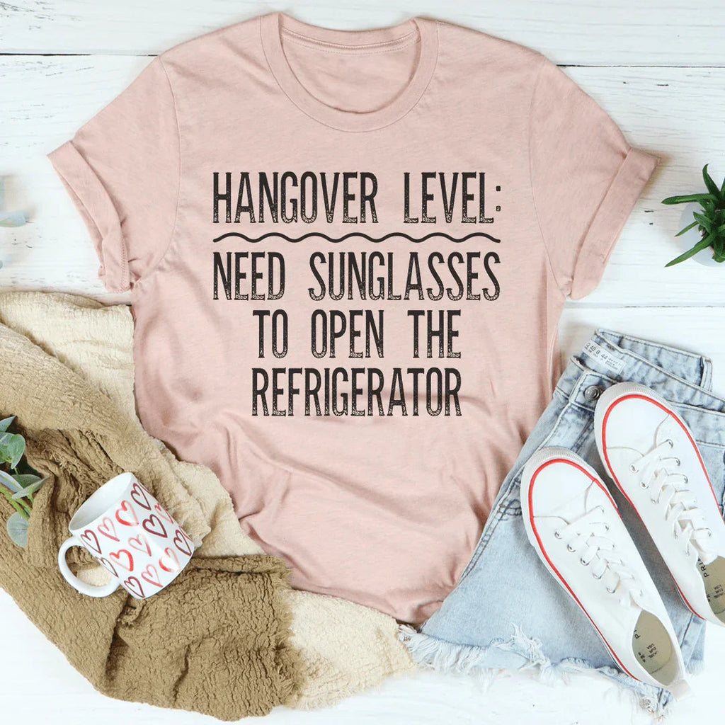 Hangover Level Tee Peachy Sunday