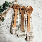 Happiness Is Homemade Wooden Spoon And Checkered Dish Towel Gift Set