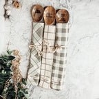 Happiness Is Homemade Wooden Spoon And Checkered Dish Towel Gift Set