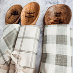 Happiness Is Homemade Wooden Spoon And Checkered Dish Towel Gift Set
