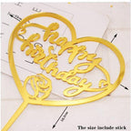 Happy Birthday Cake Topper Gold Cake Topper Acrylic Cake Topper Happy Birthday Cake Topper Cake Decoration Acrylic Letter Cake Toppers Party Supplies Happy Birthday Black Cake Decorations Stevvex