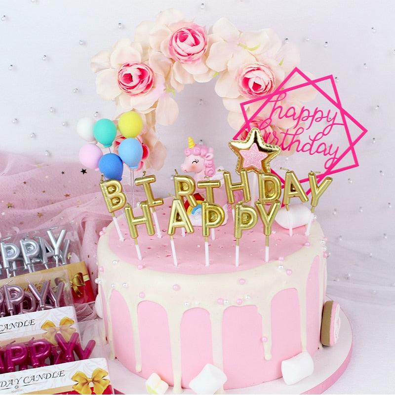 Happy Birthday Cake Topper Gold Cake Topper Acrylic Cake Topper Happy Birthday Cake Topper Cake Decoration Acrylic Letter Cake Toppers Party Supplies Happy Birthday Black Cake Decorations Stevvex