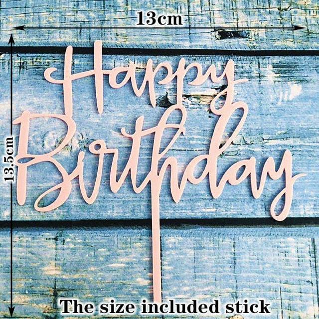 Happy Birthday Cake Topper Gold Cake Topper Acrylic Cake Topper Happy Birthday Cake Topper Cake Decoration Acrylic Letter Cake Toppers Party Supplies Happy Birthday Black Cake Decorations Stevvex