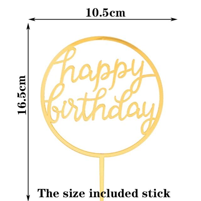 Happy Birthday Cake Topper Gold Cake Topper Acrylic Cake Topper Happy Birthday Cake Topper Cake Decoration Acrylic Letter Cake Toppers Party Supplies Happy Birthday Black Cake Decorations Stevvex