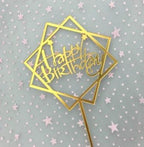 Happy Birthday Cake Topper Gold Cake Topper Acrylic Cake Topper Happy Birthday Cake Topper Cake Decoration Acrylic Letter Cake Toppers Party Supplies Happy Birthday Black Cake Decorations Stevvex